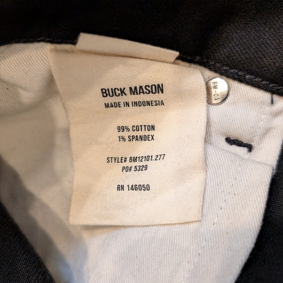 Buck Mason Maverick Slim 13 oz. Black Denim Jeans 30 x 34 - Picture 7 of 7